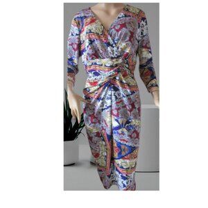 Anthea Crawford Stunning Print Dress Women's 18 Made in Australia